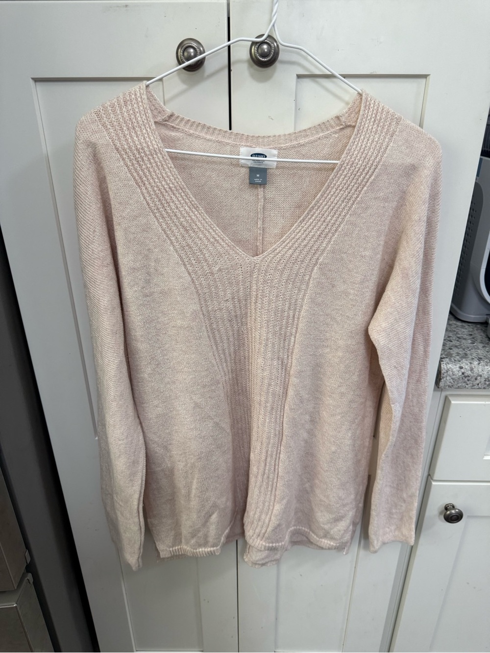 Old Navy Pink Blush V-Neck Ribbed Sweater